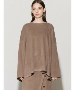 MIDIUMISOLID for Ladies リブワイドプルオーバー