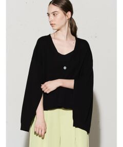 MIDIUMISOLID / ミディウミソリッド カーディガン・ボレロ | MIDIUMISOLID for Ladies スリットスリーブニットカーディガン