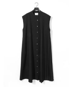 MIDIUMISOLID / ミディウミソリッド ミニ丈・ひざ丈ワンピース | MIDIUMISOLID for Ladies アシンメトリープリーツノースリーブワンピース
