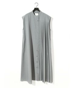 MIDIUMISOLID / ミディウミソリッド ミニ丈・ひざ丈ワンピース | MIDIUMISOLID for Ladies アシンメトリープリーツノースリーブワンピース