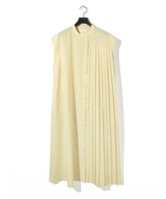 MIDIUMISOLID / ミディウミソリッド ミニ丈・ひざ丈ワンピース | MIDIUMISOLID for Ladies アシンメトリープリーツノースリーブワンピース