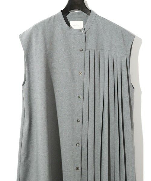MIDIUMISOLID / ミディウミソリッド ミニ丈・ひざ丈ワンピース | MIDIUMISOLID for Ladies アシンメトリープリーツノースリーブワンピース | 詳細12