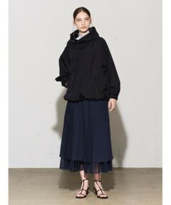 MIDIUMISOLID / ミディウミソリッド ミニ・ひざ丈スカート | MIDIUMISOLID for Ladies チュールレイヤードプリーツスカート