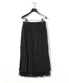 MIDIUMISOLID / ミディウミソリッド ミニ・ひざ丈スカート | MIDIUMISOLID for Ladies チュールレイヤードプリーツスカート