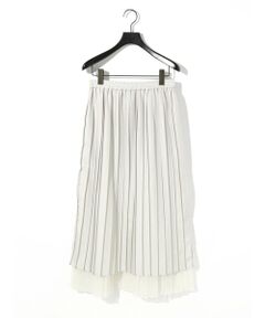 MIDIUMISOLID / ミディウミソリッド ミニ・ひざ丈スカート | MIDIUMISOLID for Ladies チュールレイヤードプリーツスカート