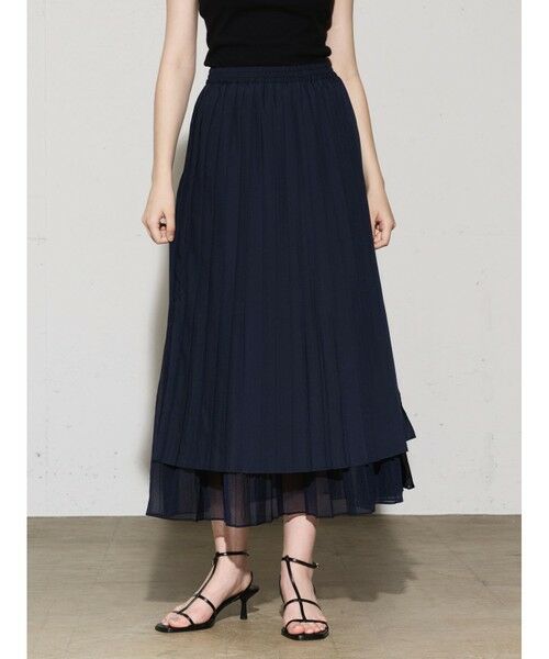 MIDIUMISOLID / ミディウミソリッド ミニ・ひざ丈スカート | MIDIUMISOLID for Ladies チュールレイヤードプリーツスカート | 詳細3