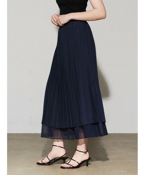 MIDIUMISOLID / ミディウミソリッド ミニ・ひざ丈スカート | MIDIUMISOLID for Ladies チュールレイヤードプリーツスカート | 詳細4