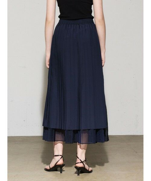 MIDIUMISOLID / ミディウミソリッド ミニ・ひざ丈スカート | MIDIUMISOLID for Ladies チュールレイヤードプリーツスカート | 詳細5
