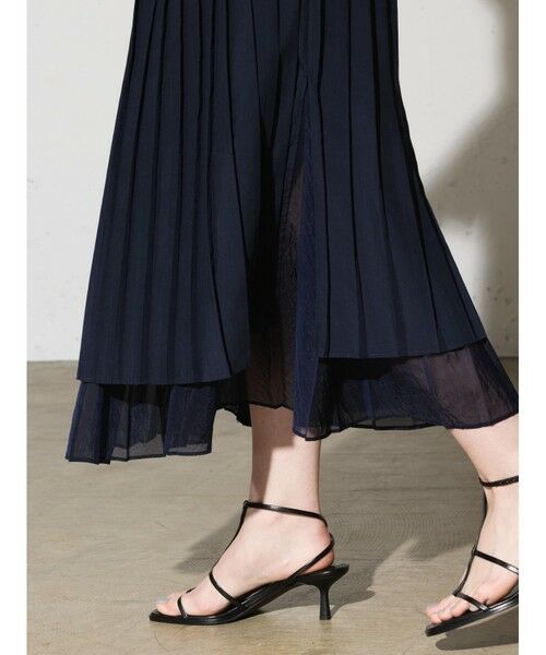 MIDIUMISOLID / ミディウミソリッド ミニ・ひざ丈スカート | MIDIUMISOLID for Ladies チュールレイヤードプリーツスカート | 詳細6