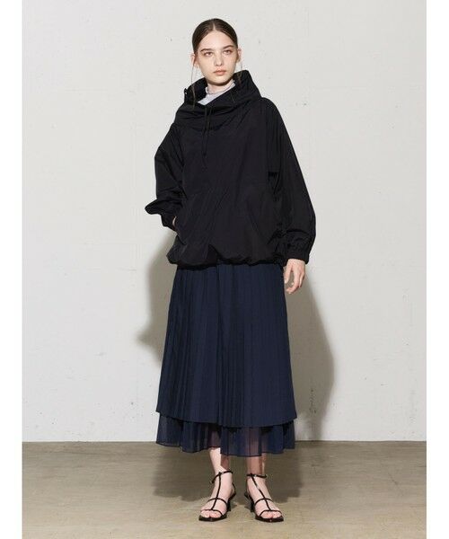 MIDIUMISOLID / ミディウミソリッド ミニ・ひざ丈スカート | MIDIUMISOLID for Ladies チュールレイヤードプリーツスカート（ネイビー(color77)）