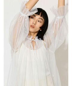 MIDIUMISOLID / ミディウミソリッド シャツ・ブラウス | MIDIUMISOLID for Ladies チュールギャザーブラウス