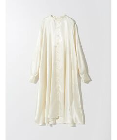 MIDIUMISOLID / ミディウミソリッド ミニ丈・ひざ丈ワンピース | MIDIUMISOLID for Ladies スタンドカラーサテンフレアシャツワンピース
