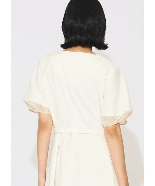 MIDIUMISOLID / ミディウミソリッド ロング・マキシ丈ワンピース | MIDIUMISOLID for Ladies ベルト付きシアーコンビワンピース | 詳細11