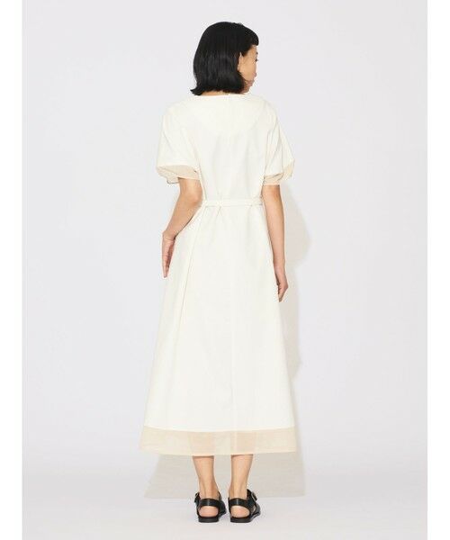 MIDIUMISOLID / ミディウミソリッド ロング・マキシ丈ワンピース | MIDIUMISOLID for Ladies ベルト付きシアーコンビワンピース | 詳細5