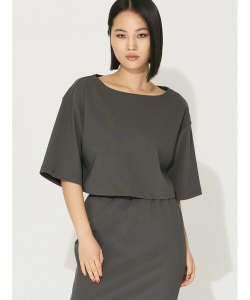 MIDIUMISOLID / ミディウミソリッド カットソー | MIDIUMISOLID for Ladies リブショートプルオーバー | 詳細4