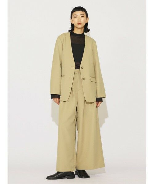 MIDIUMISOLID / ミディウミソリッド その他パンツ | MIDIUMISOLID for Ladies ハイウエストタックストレートパンツ | 詳細18