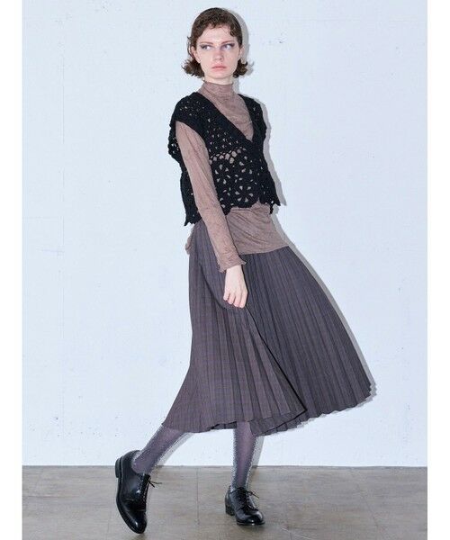 MIDIUMISOLID / ミディウミソリッド ロング・マキシ丈スカート | MIDIUMISOLID for Ladies プリーツスカート(チェック) | 詳細10