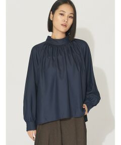 MIDIUMISOLID for Ladies ハイネックギャザーブラウス(SOPHISTICATE)