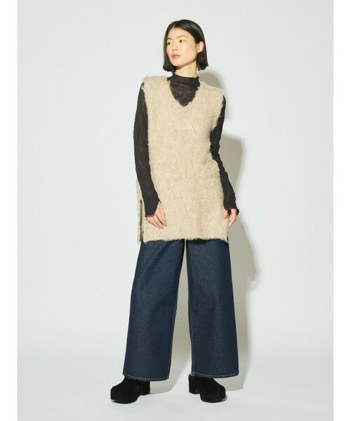 MIDIUMISOLID / ミディウミソリッド ベスト | MIDIUMISOLID for Ladies 起毛ニットVネックベスト | 詳細18
