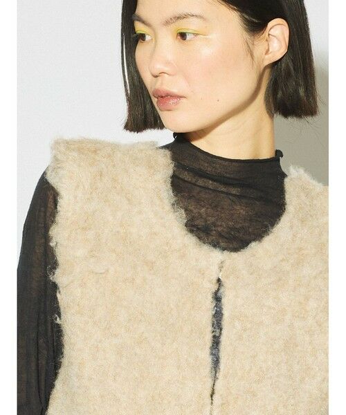 MIDIUMISOLID / ミディウミソリッド ベスト | MIDIUMISOLID for Ladies 起毛ニットVネックベスト | 詳細14