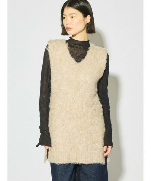 MIDIUMISOLID / ミディウミソリッド ベスト | MIDIUMISOLID for Ladies 起毛ニットVネックベスト | 詳細15
