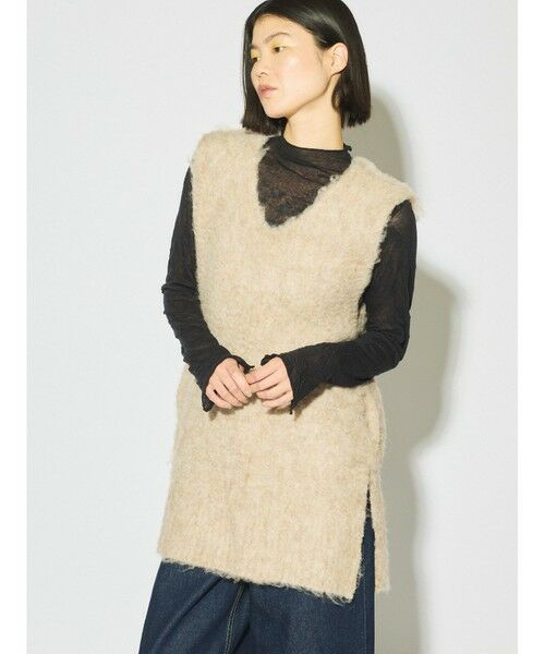 MIDIUMISOLID / ミディウミソリッド ベスト | MIDIUMISOLID for Ladies 起毛ニットVネックベスト | 詳細16
