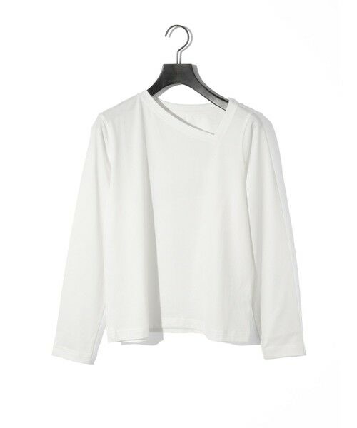 MIDIUMISOLID/ミディウミソリッド MIDIUMISOLID for Ladies アシンメトリーネックプルオーバー オフホワイト(color11) FREE MIDIUMISOLID/ミディウミソリッド MIDIUMISOLID for Ladies アシンメトリーネックプルオーバー オフホワイト(color11) FREE