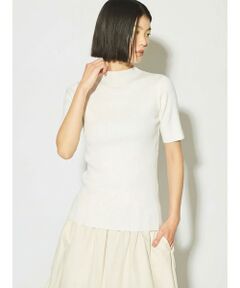 MIDIUMISOLID / ミディウミソリッド ニット・セーター | MIDIUMISOLID for Ladies ボトルネックハーフスリーブリブトップ
