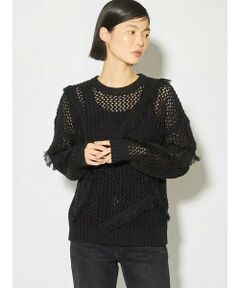 MIDIUMISOLID / ミディウミソリッド ニット・セーター | MIDIUMISOLID for Ladies フリンジメッシュプルオーバー