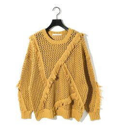 MIDIUMISOLID / ミディウミソリッド ニット・セーター | MIDIUMISOLID for Ladies フリンジメッシュプルオーバー