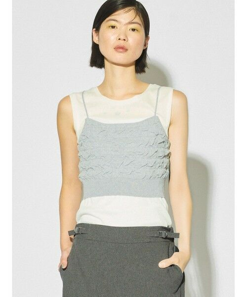 MIDIUMISOLID/ミディウミソリッド MIDIUMISOLID for Ladies ジャカードビスチェ サックス(color30) FREE MIDIUMISOLID/ミディウミソリッド MIDIUMISOLID for Ladies ジャカードビスチェ サックス(color30) FREE