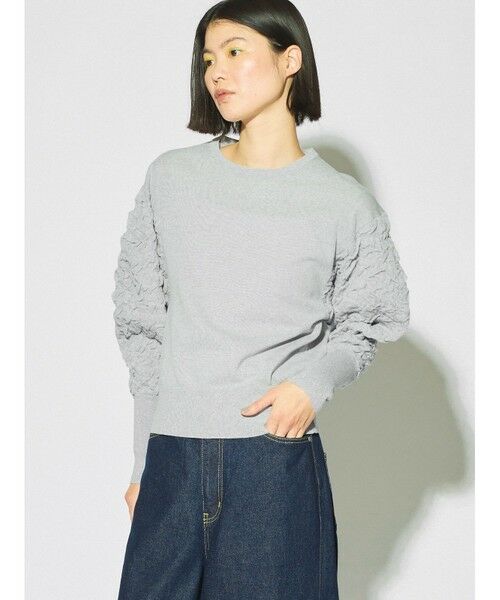 MIDIUMISOLID / ミディウミソリッド ニット・セーター | MIDIUMISOLID for Ladies パフスリーブジャカードプルオーバー | 詳細3