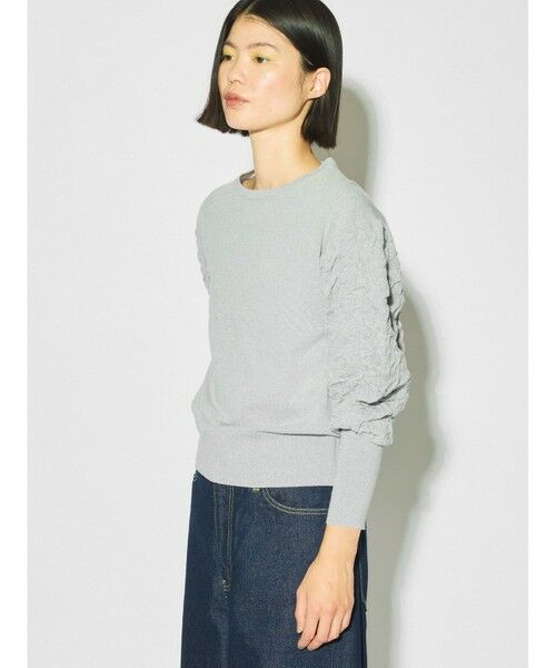 MIDIUMISOLID / ミディウミソリッド ニット・セーター | MIDIUMISOLID for Ladies パフスリーブジャカードプルオーバー | 詳細4