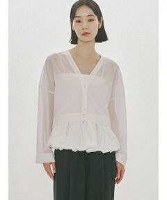 MIDIUMISOLID / ミディウミソリッド カーディガン・ボレロ | MIDIUMISOLID for Ladies シアーボイルVネックカーディガン