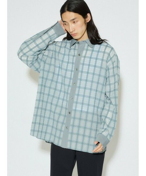 セール】 MIDIUMISOLID Men's シアーチェックシャツ （シャツ