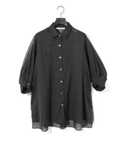 MIDIUMISOLID for Ladies ドローストリングシャツ　サックス ミディウミソリッド MIDIUMISOLID MIDIUMISOLID for Ladies