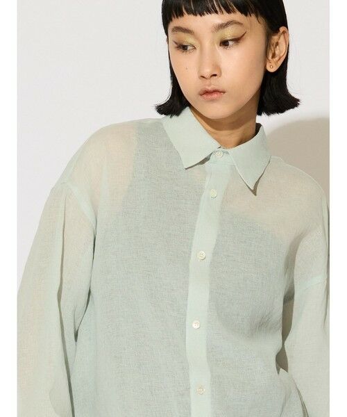 MIDIUMISOLID / ミディウミソリッド シャツ・ブラウス | MIDIUMISOLID Lady’s シアーロングスリーブシャツ | 詳細8