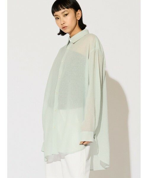 MIDIUMISOLID / ミディウミソリッド シャツ・ブラウス | MIDIUMISOLID Lady’s シアーロングスリーブシャツ | 詳細1