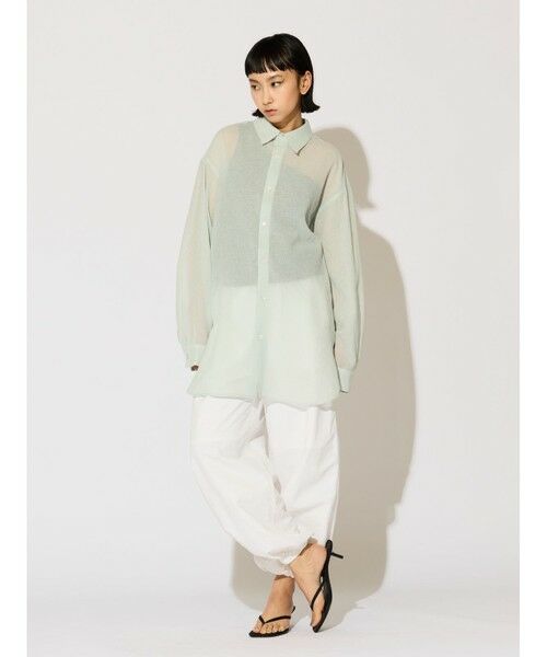 MIDIUMISOLID / ミディウミソリッド シャツ・ブラウス | MIDIUMISOLID Lady’s シアーロングスリーブシャツ | 詳細3