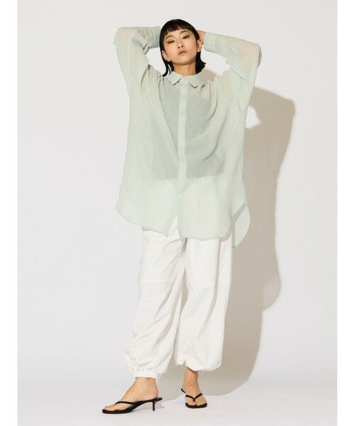 MIDIUMISOLID / ミディウミソリッド シャツ・ブラウス | MIDIUMISOLID Lady’s シアーロングスリーブシャツ | 詳細4