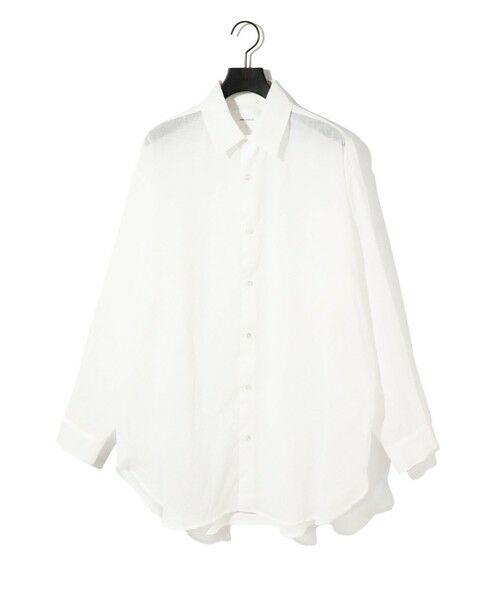 MIDIUMISOLID / ミディウミソリッド シャツ・ブラウス | MIDIUMISOLID Lady’s シアーロングスリーブシャツ(オフホワイト(color11))