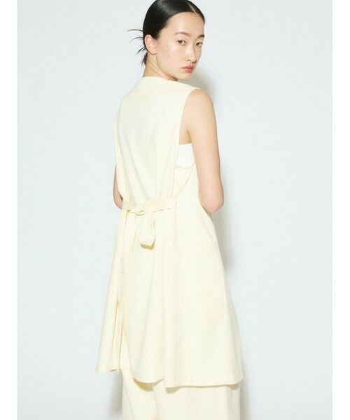 セール】 MIDIUMISOLID for Ladies Aラインノーカラーロングジレ