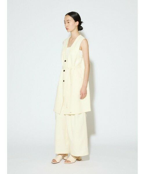 セール】 MIDIUMISOLID for Ladies Aラインノーカラーロングジレ