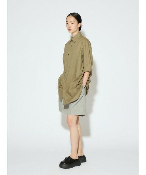 セール】 MIDIUMISOLID for Ladies ハーフスリーブワイドシャツ
