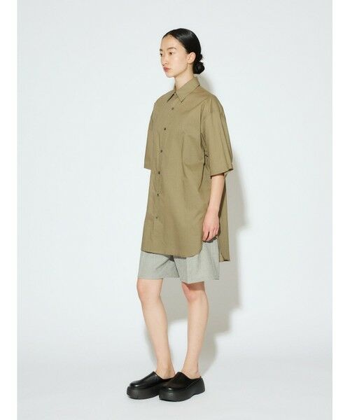 セール】 MIDIUMISOLID for Ladies ハーフスリーブワイドシャツ