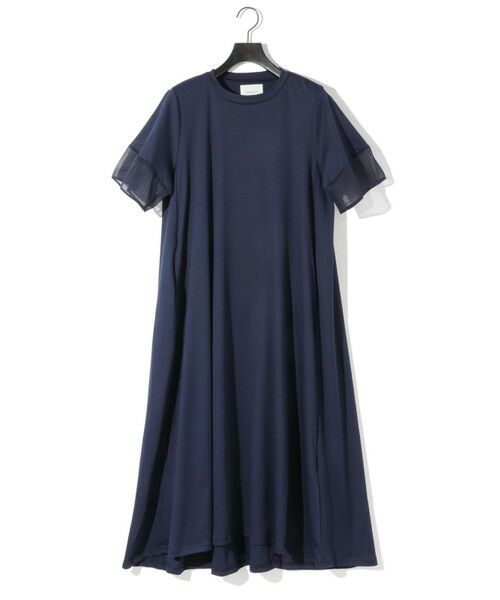560u*新品 ミディウミソリッド Vネック 前後差 ワンピース セール】 MIDIUMISOLID for Ladies スリーブスイッチングAライン