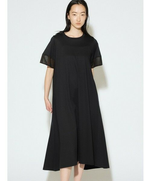 SALE【AMI】アミ ドゥ クール ポワンテル ミディドレス セール】 MIDIUMISOLID for Ladies スリーブスイッチングAライン