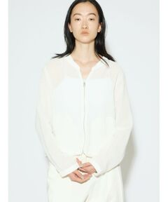 MIDIUMISOLID / ミディウミソリッド ブルゾン | MIDIUMISOLID for Ladies リネンライクメッシュブルゾン
