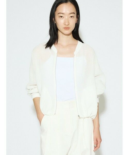 MIDIUMISOLID / ミディウミソリッド ブルゾン | MIDIUMISOLID for Ladies リネンライクメッシュブルゾン | 詳細11