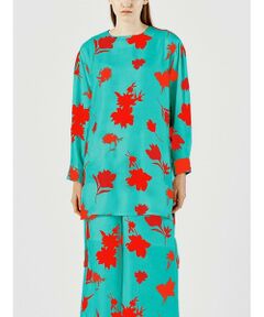 MIDIUMISOLID / ミディウミソリッド ロング・マキシ丈ワンピース | MIDIUMISOLID for Ladies フラワープリントワイドプルオーバー